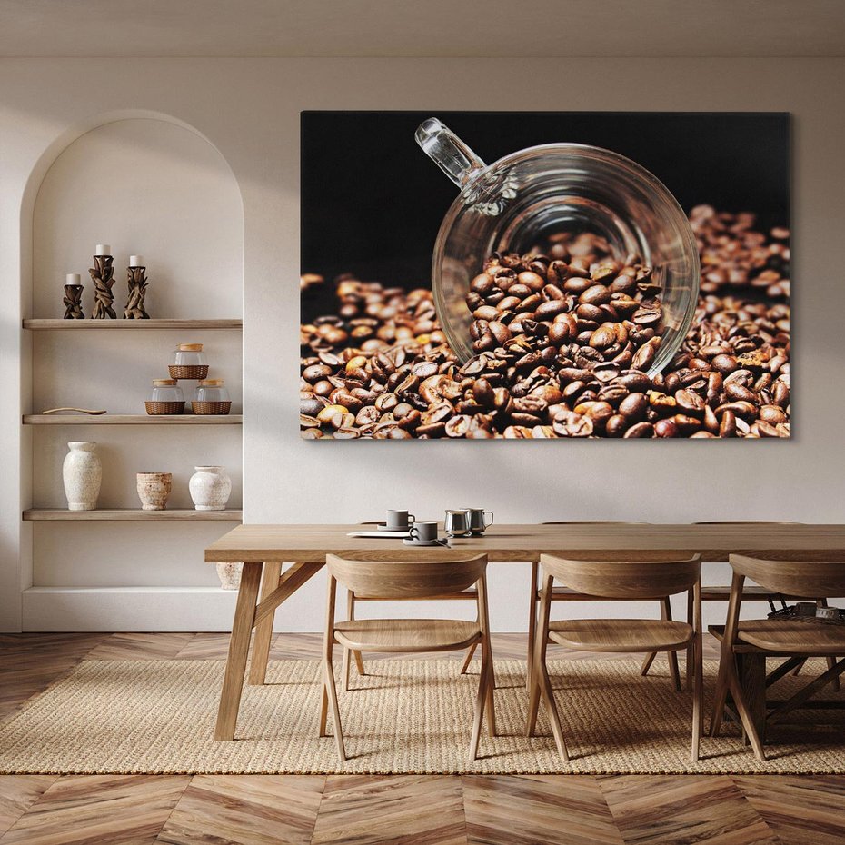 Obraz na płótnie 120x80 - Kawa - zmysłowy napój - kawa, ziarna