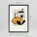 Plakat w ramie 50x70 - Śniadanie z Croissantem - grafika, croisant - rama czarna