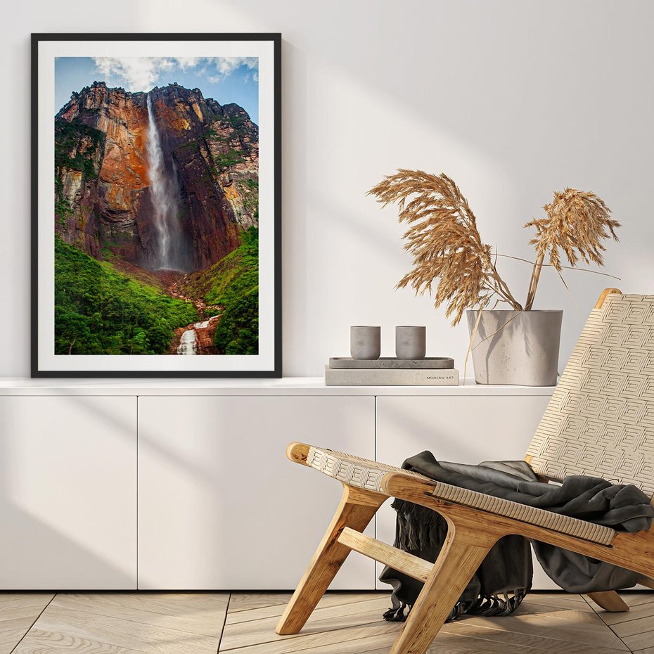 Plakat bez ramy 40x50 - Górska siła wodospadów - wodospad, góra