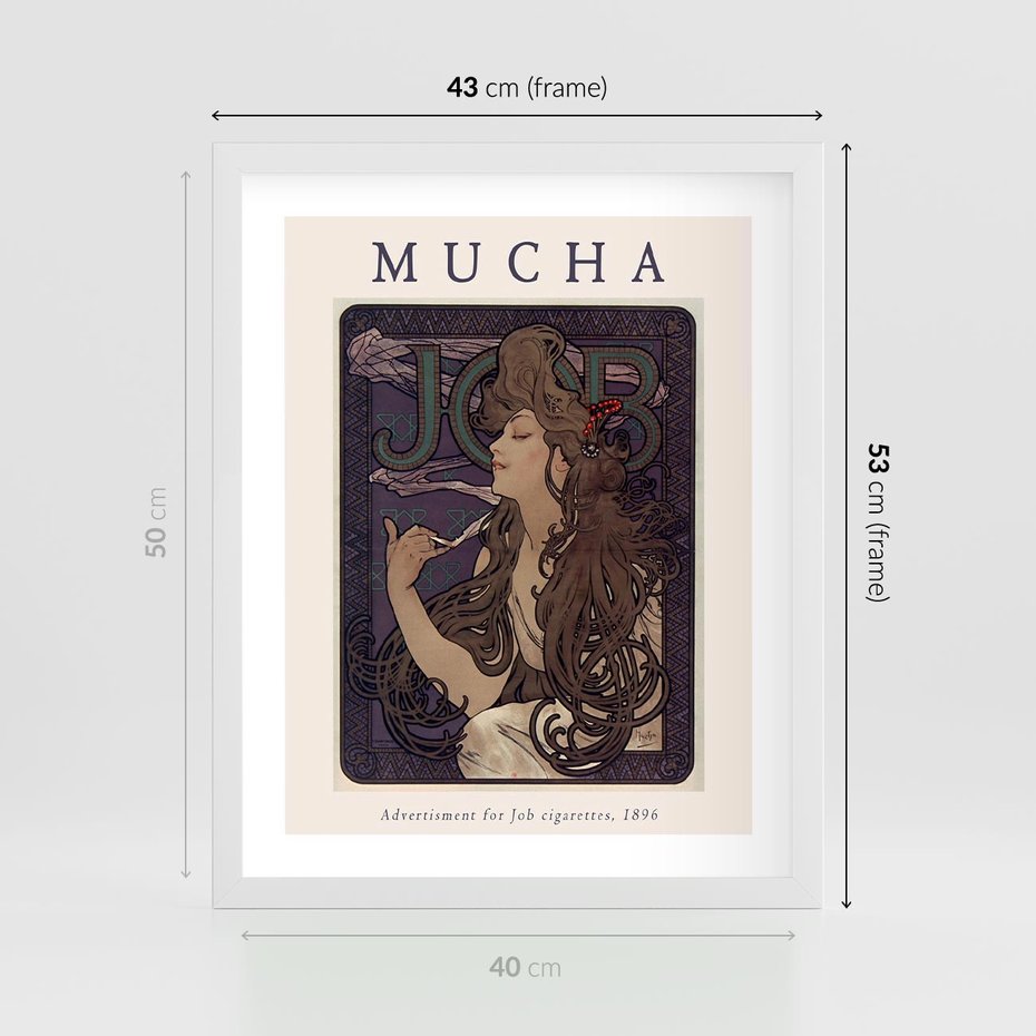 Plakat w ramie 40x50 - Reprodukcja A.Mucha - Mucha, plakat z reprodukcją - rama biała
