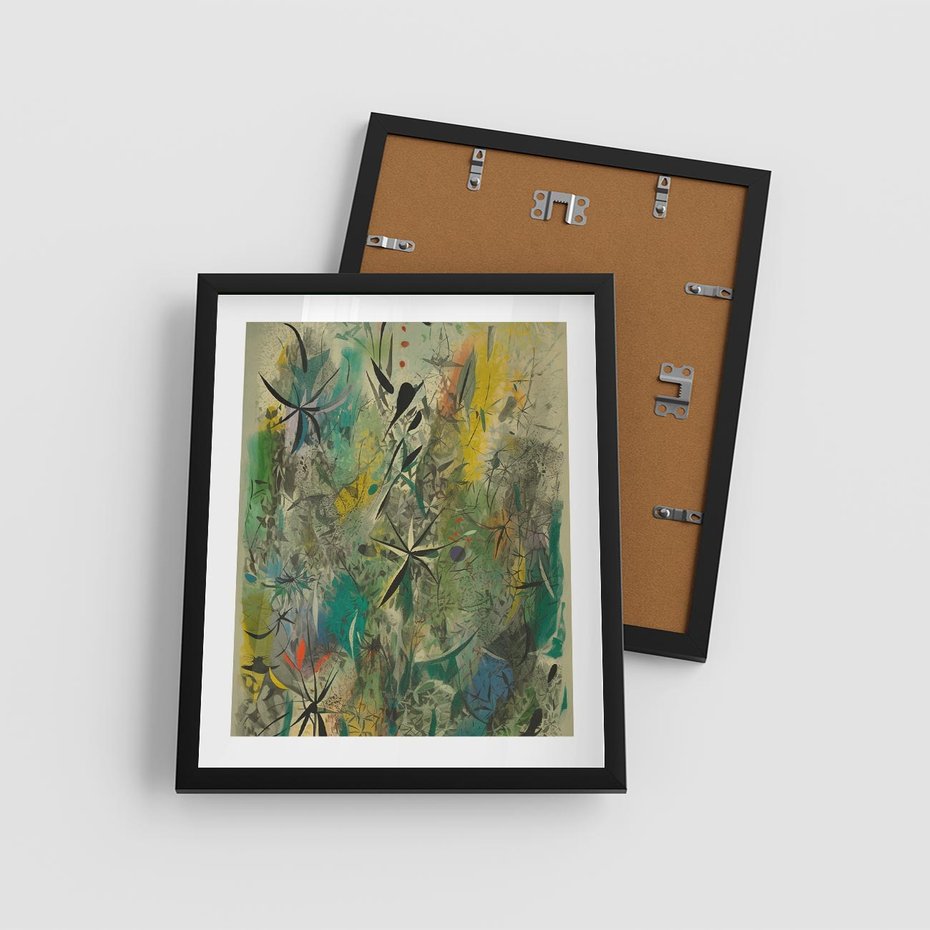 Plakat w ramie 40x50 - Tajemnicze Konstrukcje Form - abstrakcyjny obraz, mnogość kolorów - rama czarna