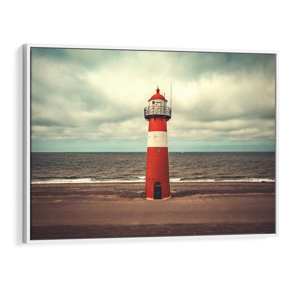 Obraz w ramie 70x50 - Retro Urok Morza - fotografia w stylu retro, vintage - rama biała