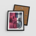 Plakat w ramie 40x50 - Formy w Różu i Granacie - abstrakcja, różne formy - rama czarna