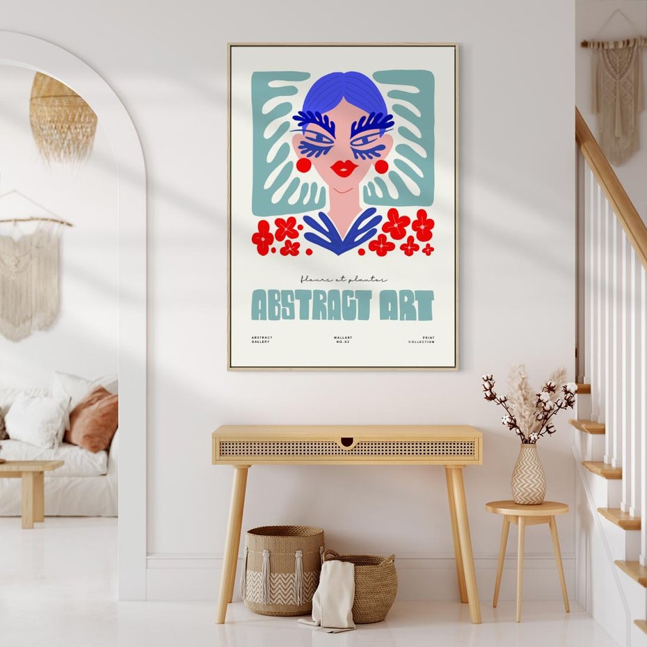 Obraz w ramie 50x70 - Podróżne Impulsy - abstrakcja, kobieta - rama drewno