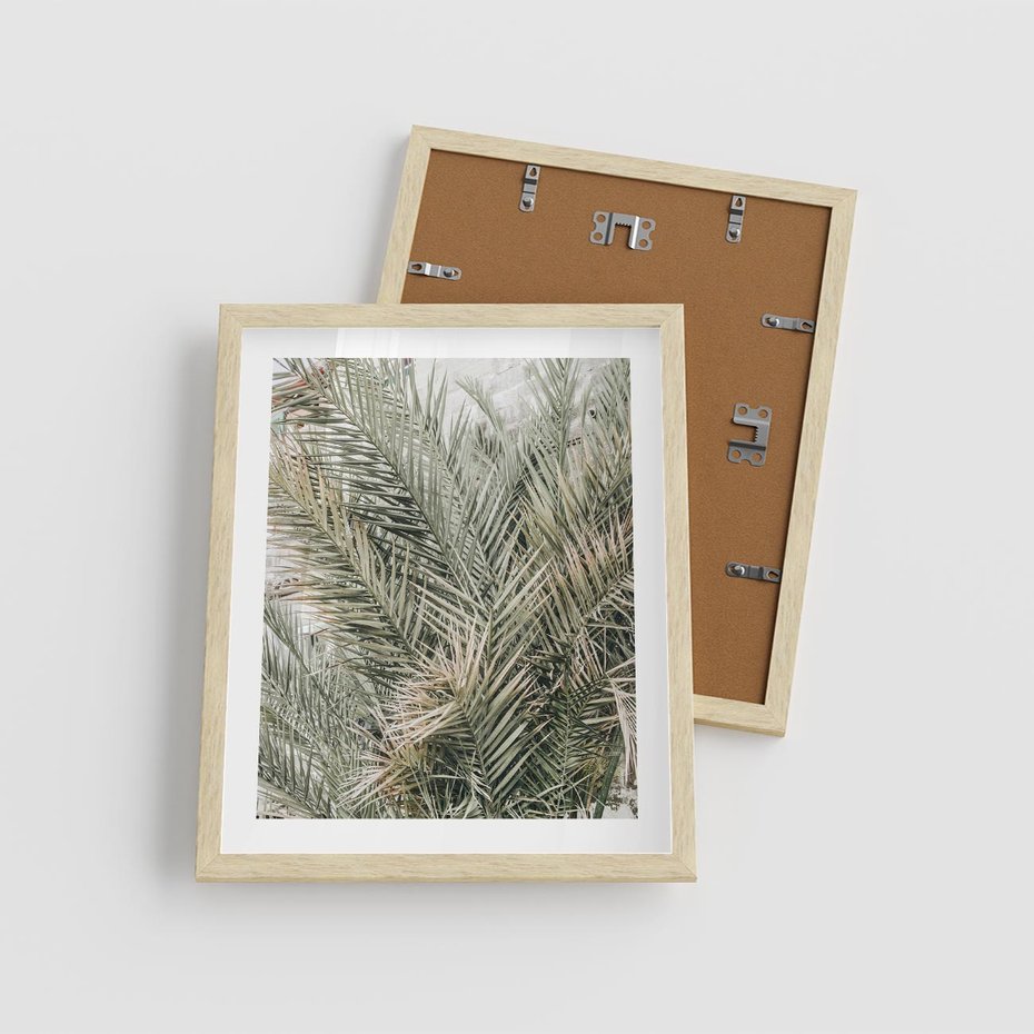 Plakat w ramie 40x50 - Egzotyczny Świat Palm - palmy, liście palmy - rama drewno