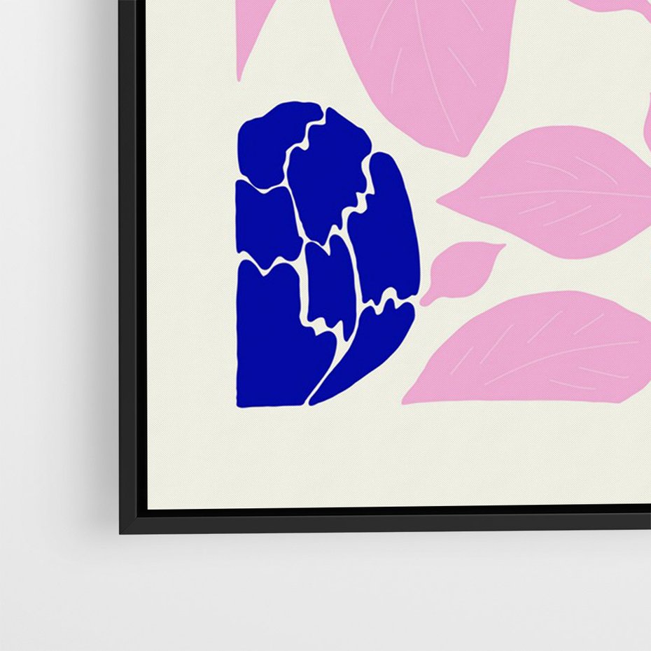 Obraz w ramie 70x100 - Impresje deszczu - nowoczesna kompozycja, kwiaty - rama czarna