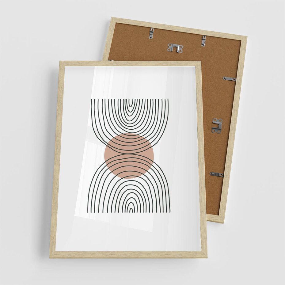 Plakat w ramie 50x70 - Przenikające Widzenia - półkola, koło - rama drewno