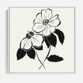 Obraz w ramie 50x50 - Poezja kwiecistej kreski - kwiaty, minimalistyczne - rama biała