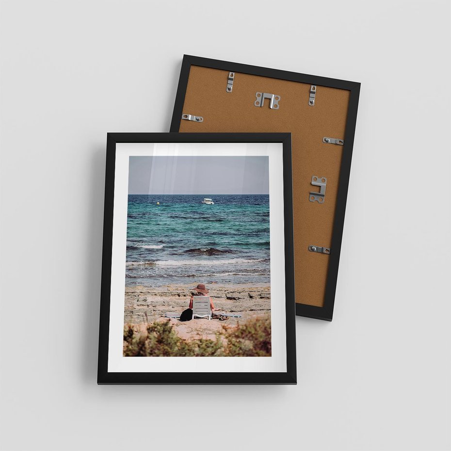 Plakat w ramie 30x40 - Relaks na Plaży - wakacje, plaża - rama czarna