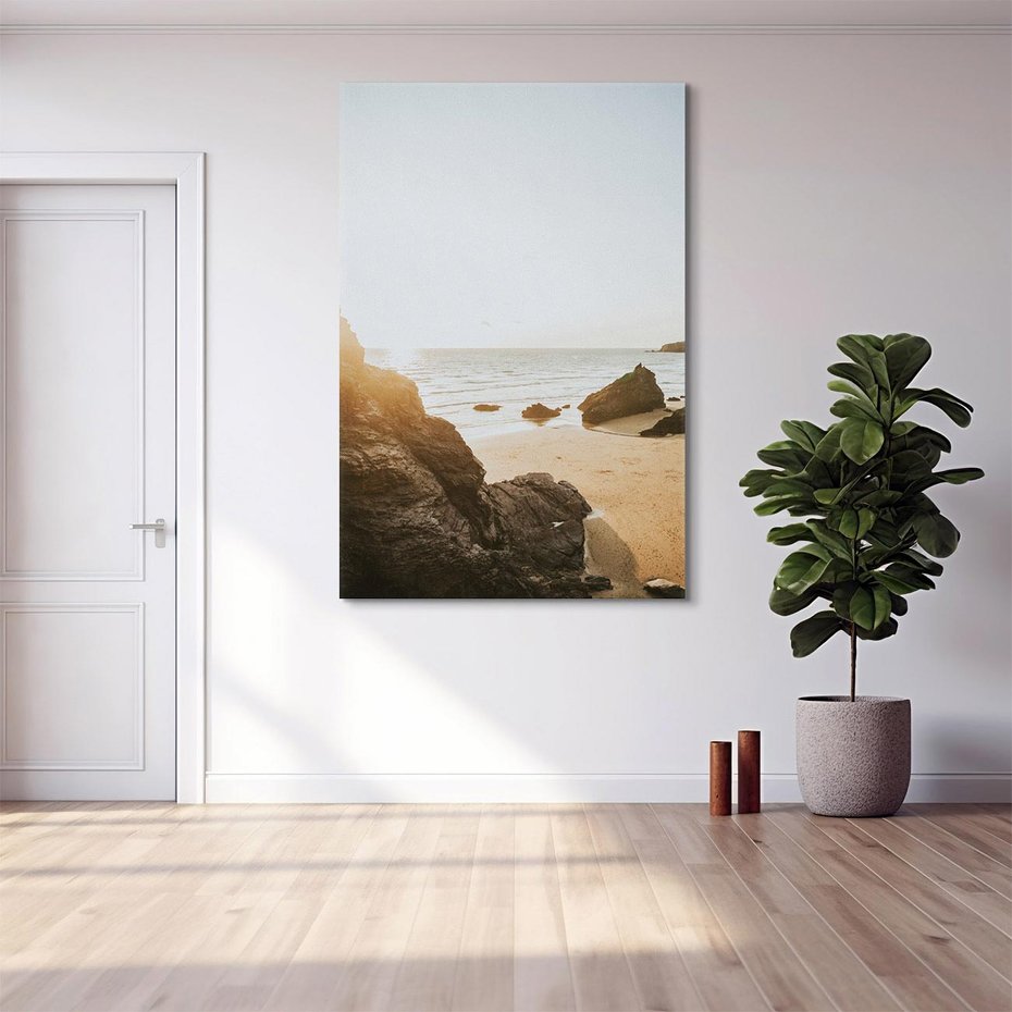 Obraz na płótnie 70x100 - Magia Wieczornego Spokoju - plaża, zachód