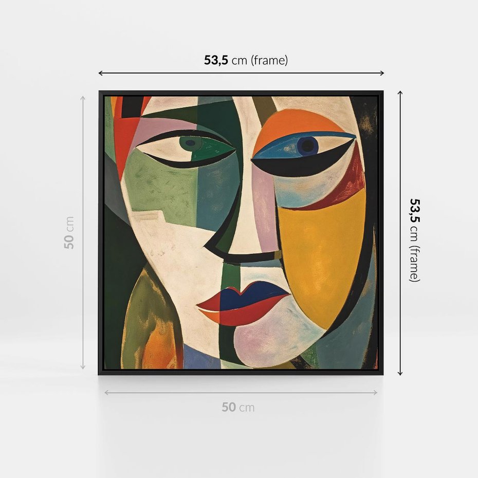 Obraz w ramie 50x50 - Kolorowe Dziwne Wyobrażenia - abstrakcyjny obraz, olejny - rama czarna