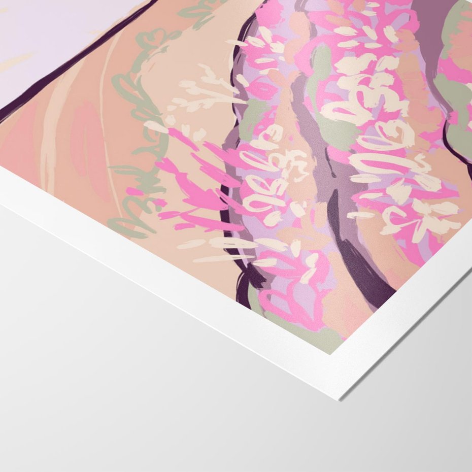 Plakat bez ramy 50x70 - Harmonijny Świt - pastelowy krajobraz, nowoczesny plakat