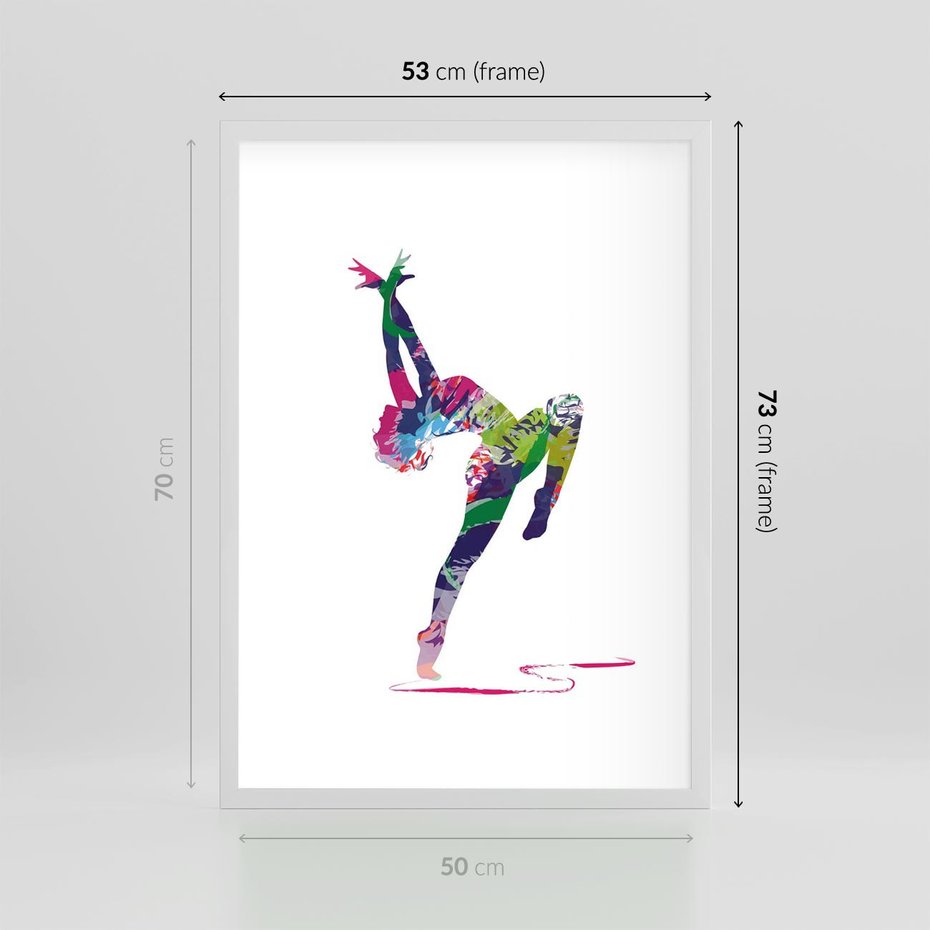 Plakat w ramie 50x70 - Taniec w akwareli - taniec, akwarela - rama biała