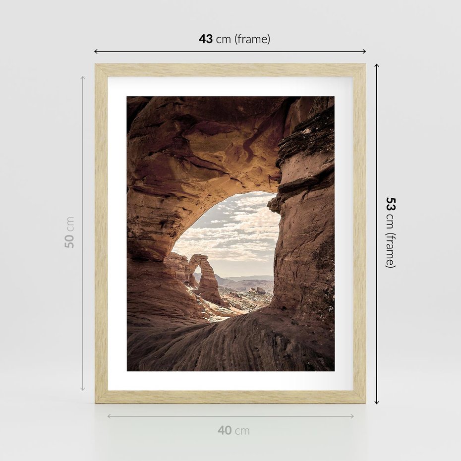 Plakat w ramie 40x50 - Kanionowy Labirynt - pustynia, skały - rama drewno