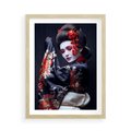 Plakat w ramie 50x70 - Elegancka japońska gejsza - japońska, gejsza - rama drewno