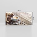 Obraz na płótnie 140x70 - Kawa w filiżance: aromatyczna chwila - kawa, filiżanka