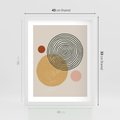 Plakat w ramie 40x50 - Boho Światło - abstrakcyjna sztuka, boho kształty - rama biała