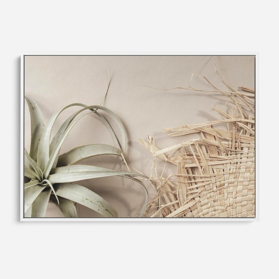 Obraz w ramie 120x80 - Boho urok suchych liści - suche, liście - rama biała