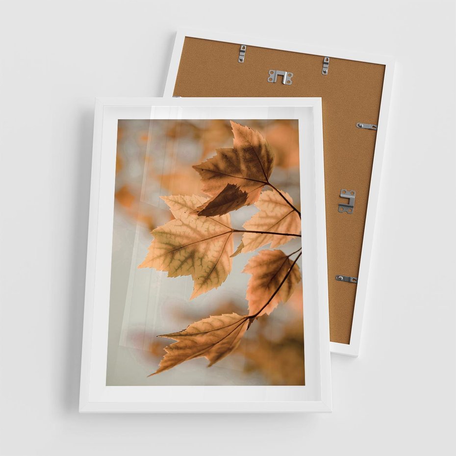 Plakat w ramie 50x70 - Magia Jesieni - liście, jesień - rama biała