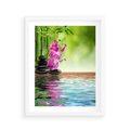 Plakat w ramie 40x50 - Oaza Storczyka i Wody - spa, storczyk - rama biała