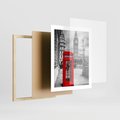 Plakat w ramie 40x50 - Budka telefoniczna w Londynie - budka, Londyn - rama drewno