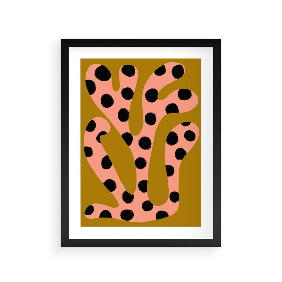 Plakat w ramie 30x40 - Rozkwitająca Wolność Boho - abstrakcyjne boho kształty, dziwne - rama czarna