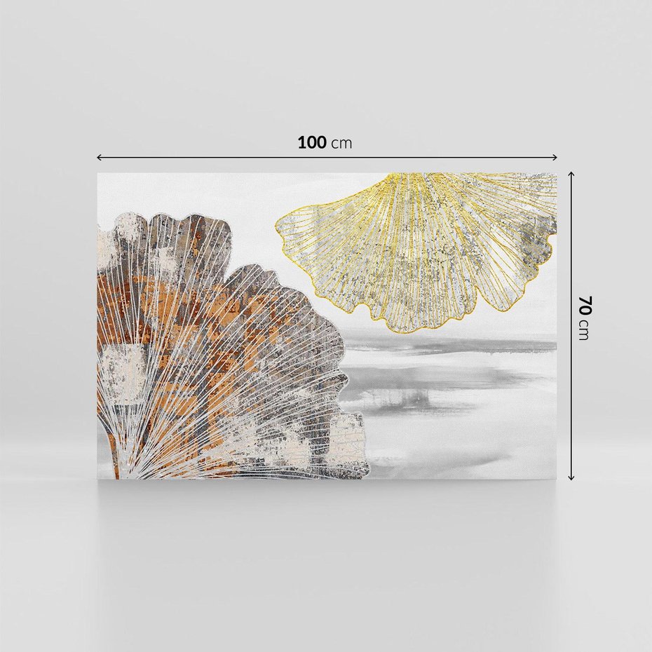 Obraz na płótnie 100x70 - Złote liście melancholii - liście miłorzębu, tekstura