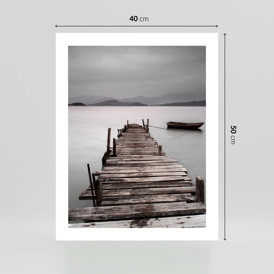 Plakat bez ramy 40x50 - Spokój nad Jeziorem - pomost, jezioro