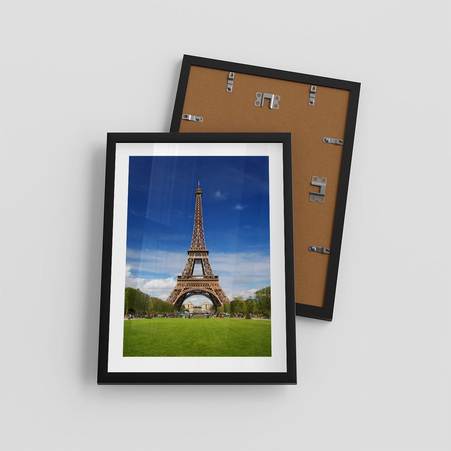 Plakat w ramie 30x40 - Eiffla: symbole Paryża - Eiffla, Paryż - rama czarna