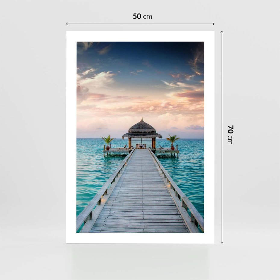 Plakat bez ramy 50x70 - Morski Pomost - morze, pomost