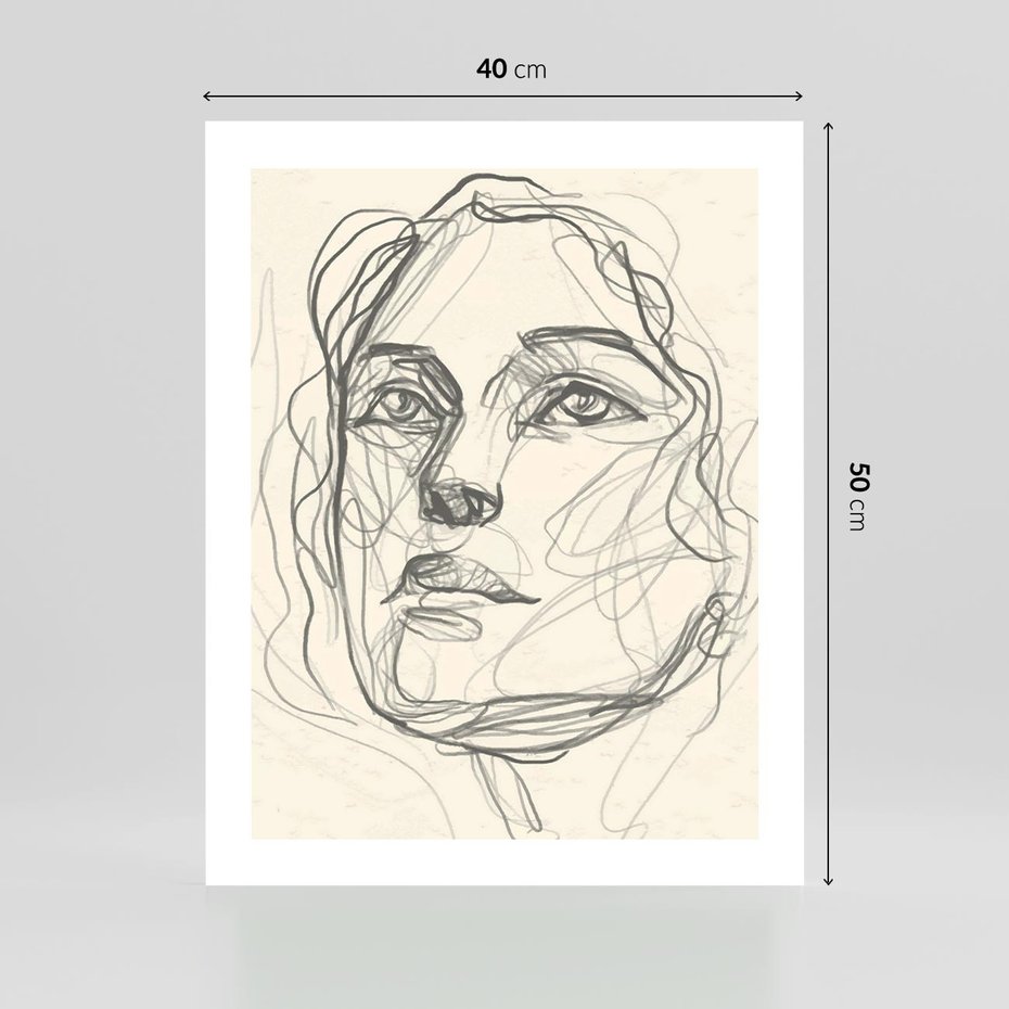 Plakat bez ramy 40x50 - Konturem Uchwycone - plakat, minimalistyczny szkic