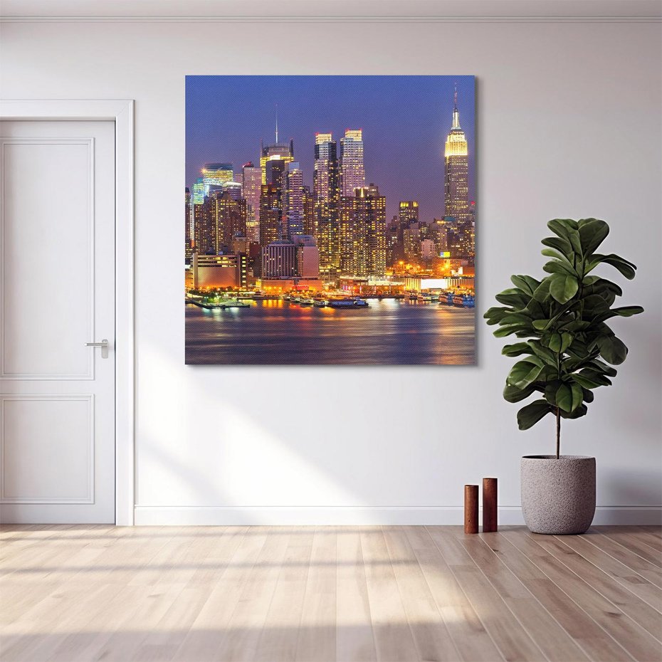 Obraz na płótnie 40x40 - Dusza Ameryki: miasto nieprzespanych nocy - Ameryka, USA