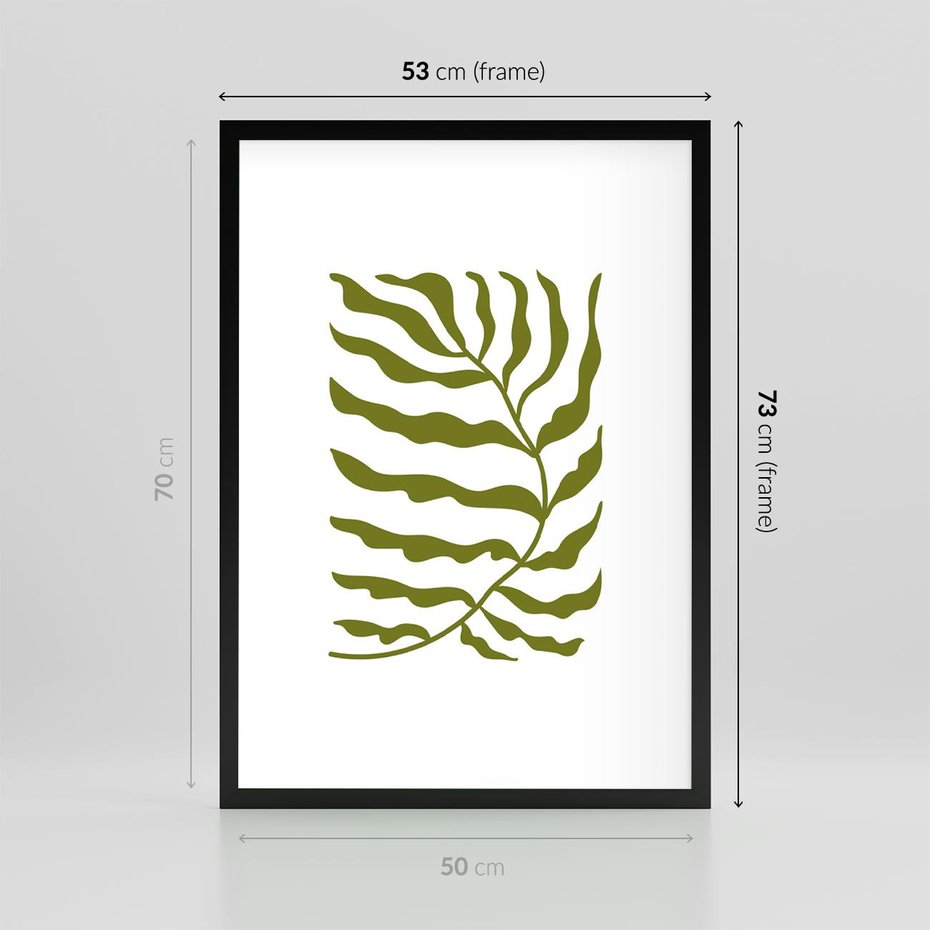 Plakat w ramie 50x70 - Rytmy Chaosu - roślina, gałązka - rama czarna