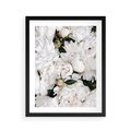 Plakat w ramie 40x50 - Modne Białe Kwiaty - białe kwiaty, płatki - rama czarna