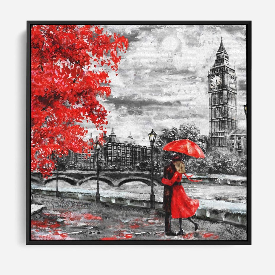 Obraz w ramie 50x50 - Big Ben w Londynie - londyn, big ben - rama czarna