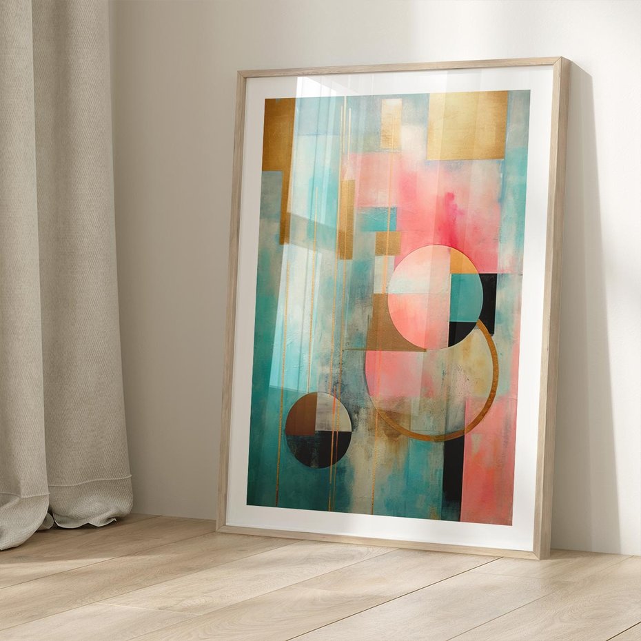 Plakat w ramie 40x50 - Abstrakcyjny Bałagan - abstrakcja, obraz olejny - rama drewno