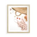 Plakat w ramie 40x50 - Moda na Plażę - kompozycja fashion, sukienka - rama drewno