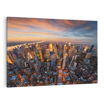 Obraz na płótnie 120x80 - Zachód słońca nad Nowym Jorkiem - New York, zachód