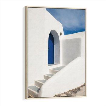 Obraz w ramie 70x100 - Powitanie Wyspy - Santorini, drzwi - rama drewno