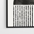 Obraz w ramie 50x50 - Księga Wibracji - abstrakcyjne czarno białe formy, minmalizm - rama czarna