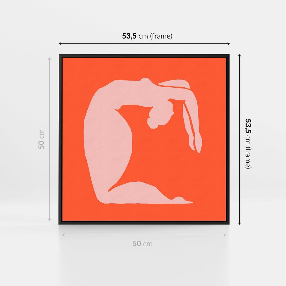 Obraz w ramie 50x50 - Antyczna Godzina - abstrakcja, kobieca sylwetka - rama czarna