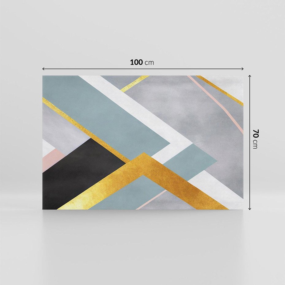 Obraz na płótnie 100x70 - Geometryczne Elementy - geometryczne kształty, elementy złota