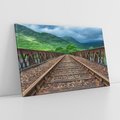 Obraz na płótnie 70x50 - Most Kolejowy - Tropy Podróży w Nocnej Ciszy - most, kolej