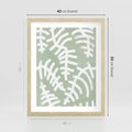 Plakat w ramie 40x50 - Oaza Zieleni - zielona abstrakcja, zgaszona zieleń - rama drewno
