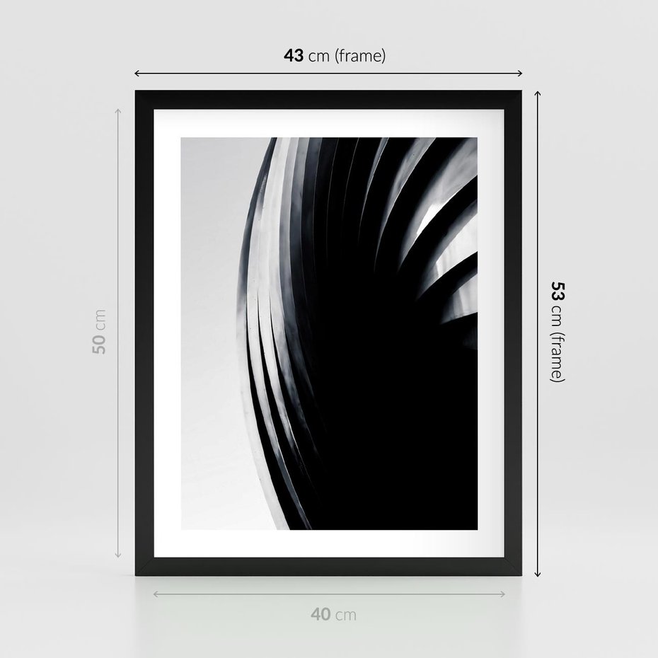 Plakat w ramie 40x50 - Awangarda w Kontraście - architektura, nowoczesne formy - rama czarna