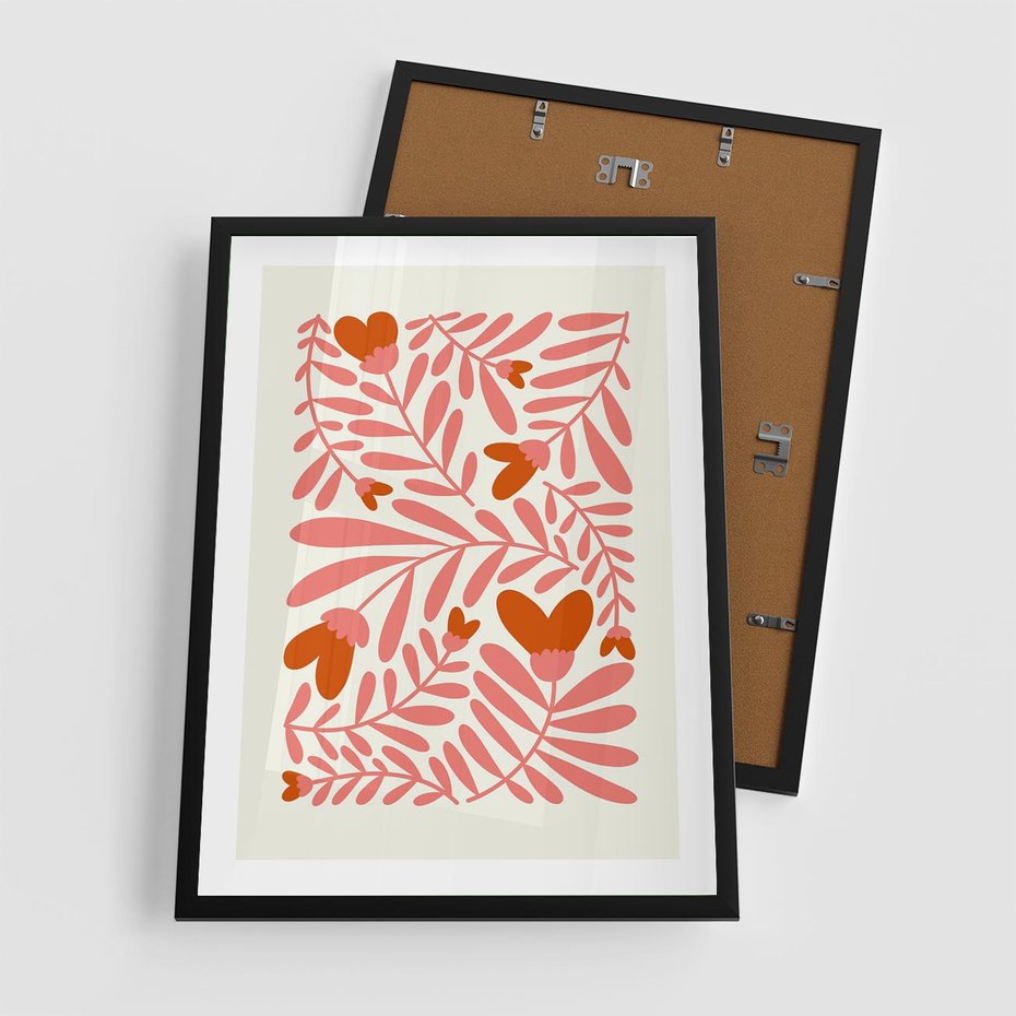 Plakat w ramie 50x70 - Taniec komplementarnych barw - kwiaty, pastelowe kolory - rama czarna