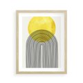 Plakat w ramie 40x50 - Słoneczne Odbicia - geometria, żółte koło - rama drewno
