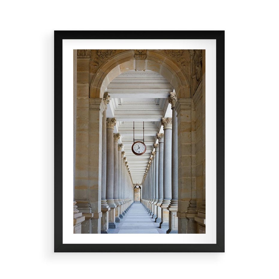 Plakat w ramie 50x70 - Kolumny Czasu - architektura, kolumny - rama czarna