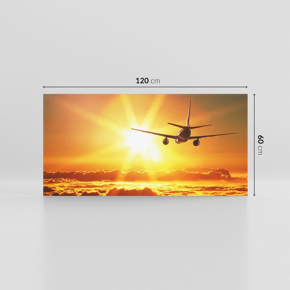 Obraz na płótnie 120x60 - Wolność podróży - samolot, słońce