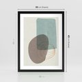 Plakat w ramie 30x40 - Rozkwitające Formy - geometryczne elementy, stonowane ziemiste kolory - rama czarna